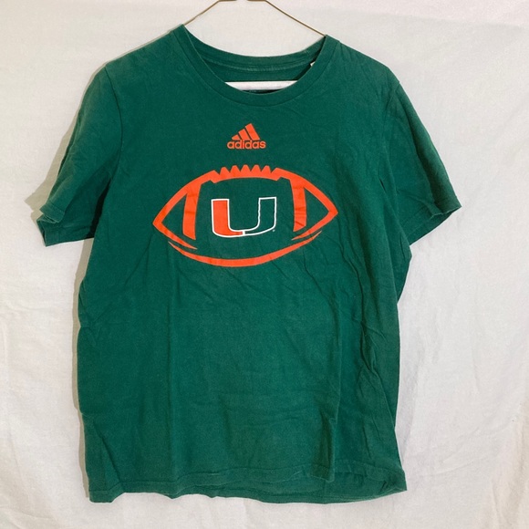 Adidas University of Miami Hurricanes Football t shirt The U size s pre loved - Picture 1 of 2